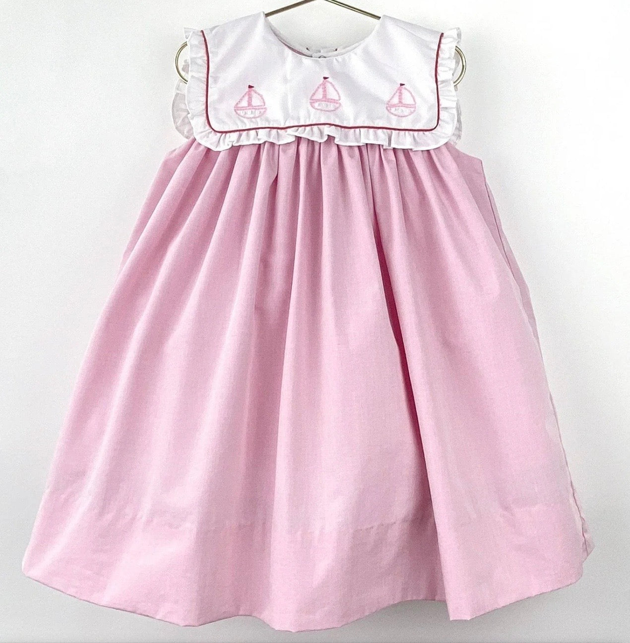 Girls pink sailboat dress