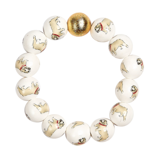 Bulldog beaded bracelet