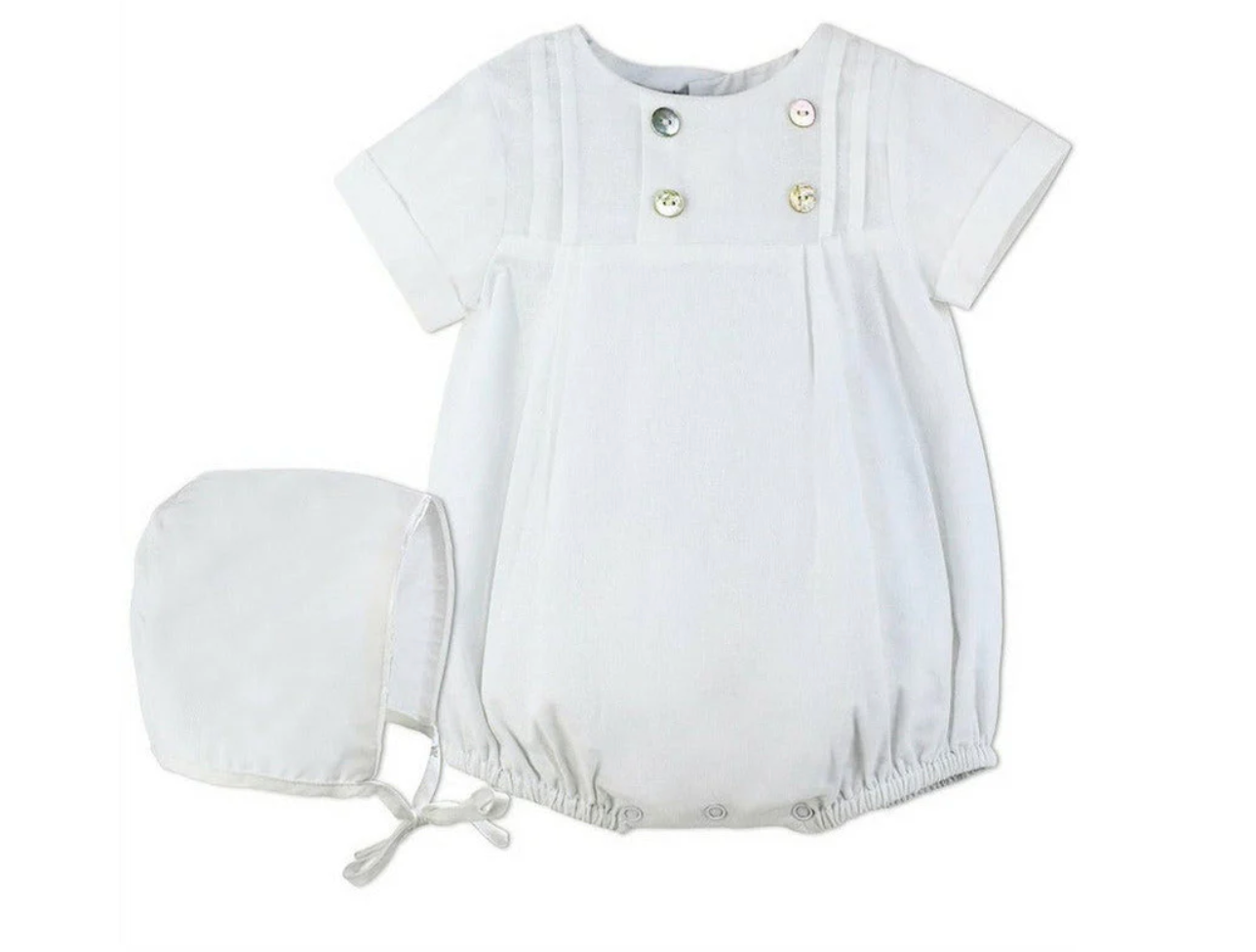 Carriage Boutique - White Christening Bubble with Bonnet