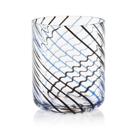 Black and Blue Glass Tumbler