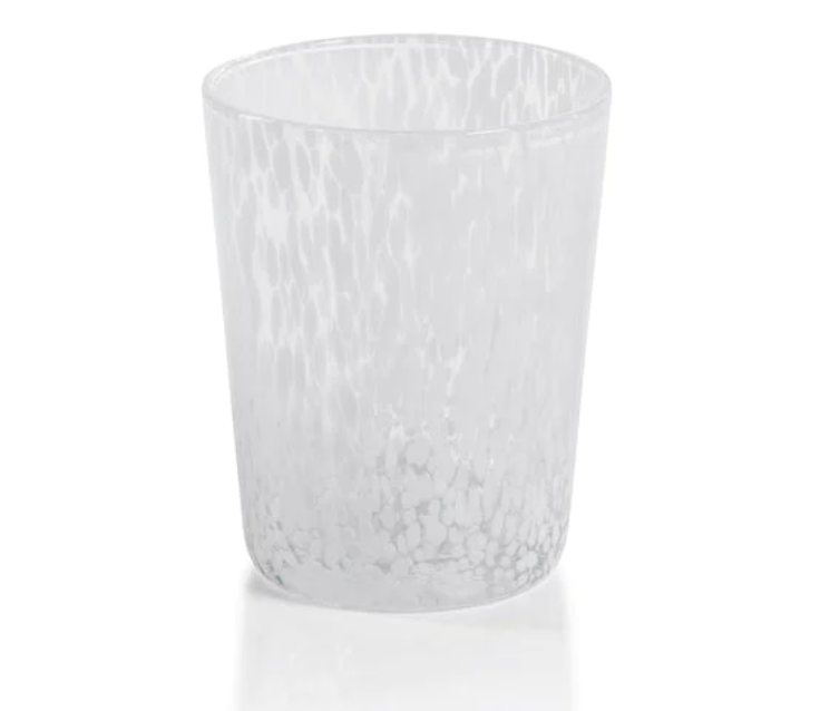 White Speckled Glass Tumbler