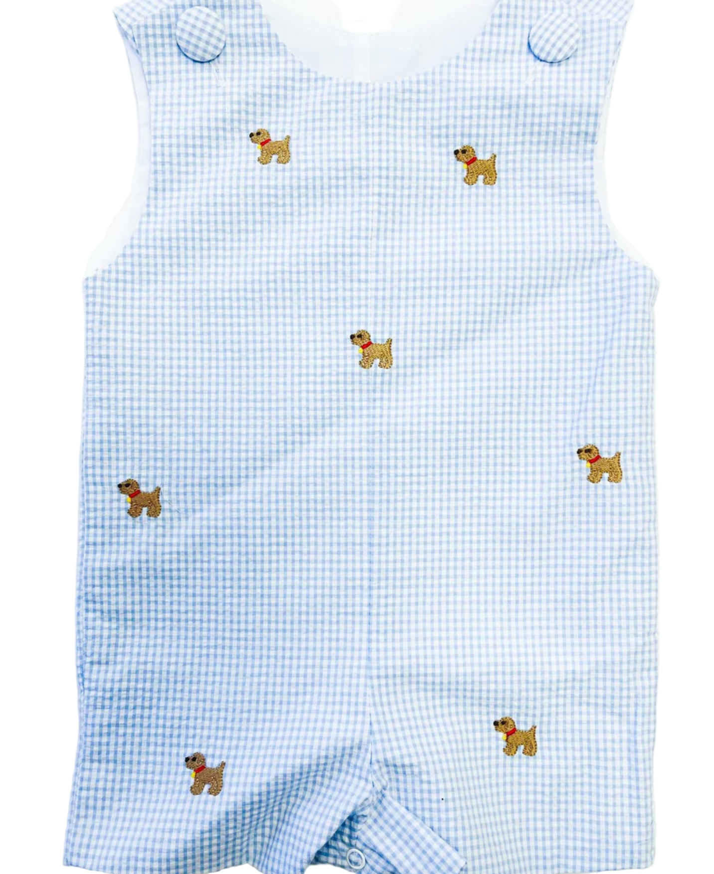 Zuccini Kids - Blue check romper with dogs