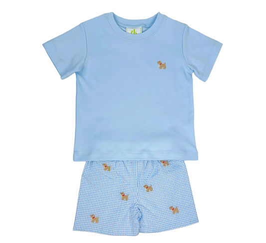 Zuccini Kids - Blue Short Set with Dogs