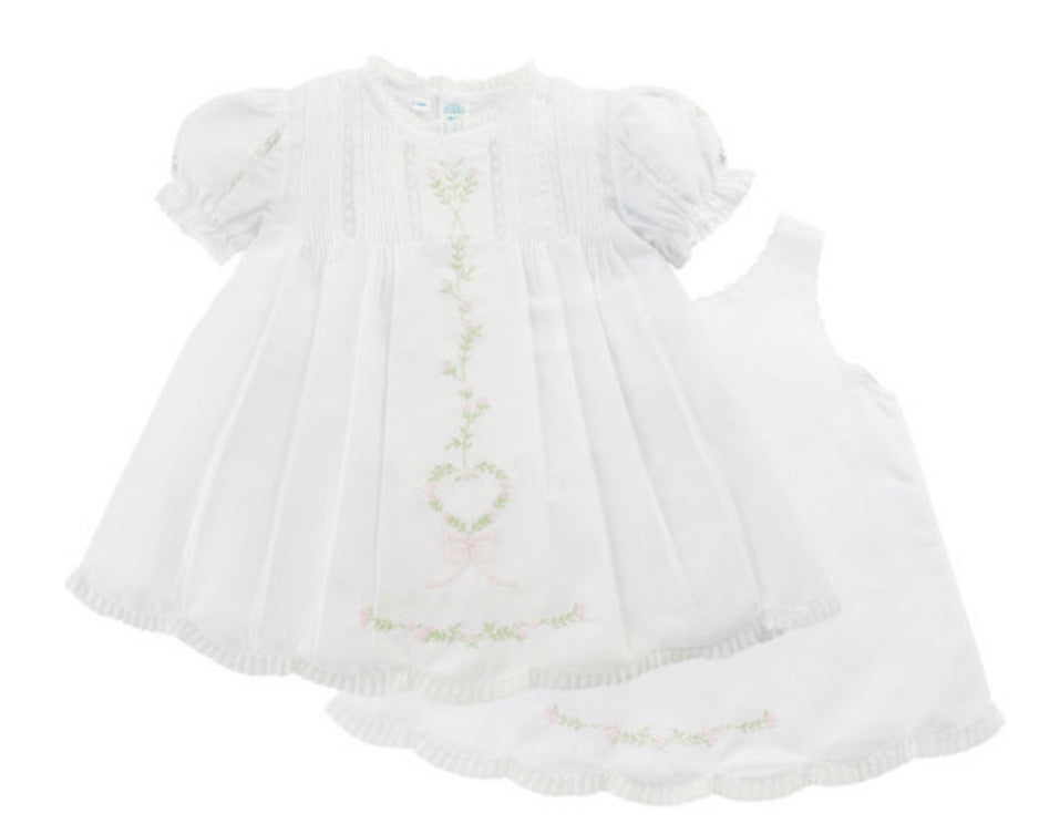 Feltman Brothers - White Lace Dress with Floral Heart