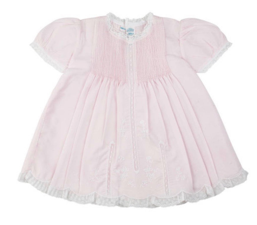 Feltman Brothers - Lace Dress with Slip in Embroidered Flowers and Trim - 2 Colors