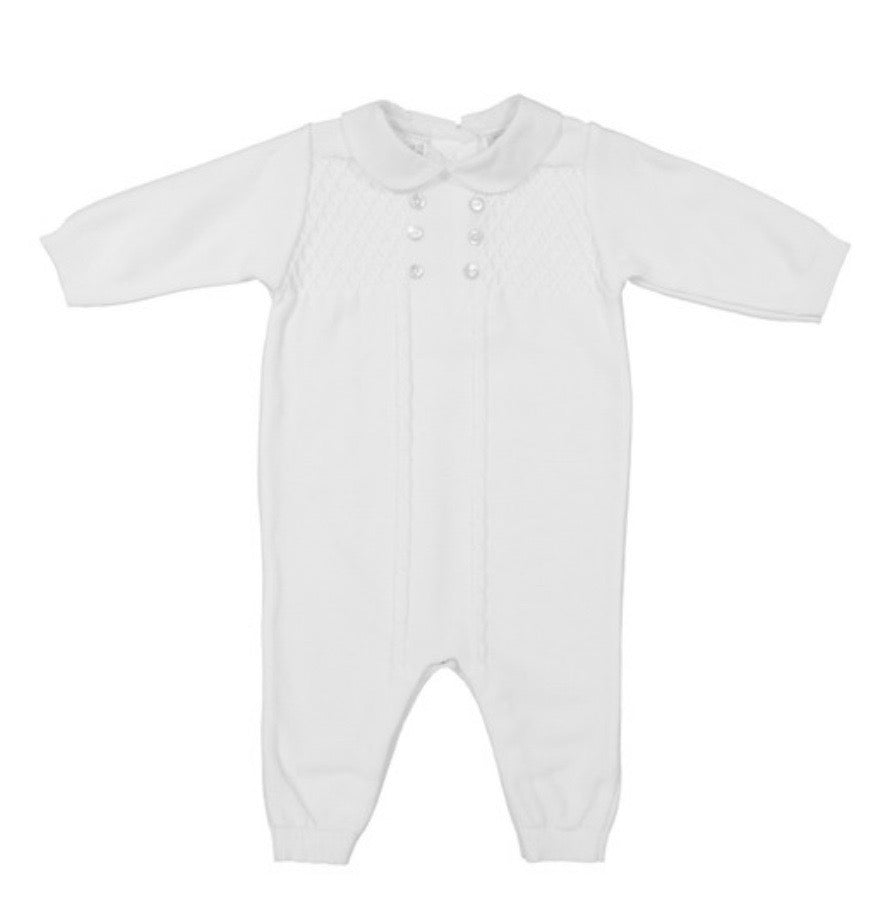 Feltman Brothers - White Knit Onesie Jumper