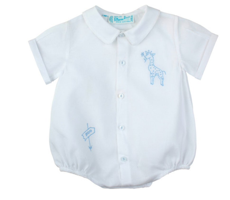 Feltman Brothers - White Bubble with Embroidered Giraffe