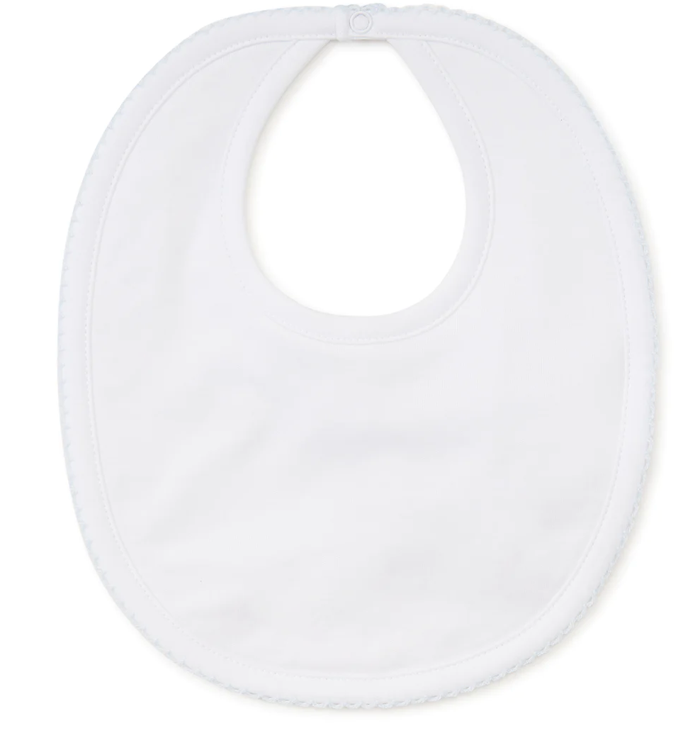 White Bib with Blue Trim