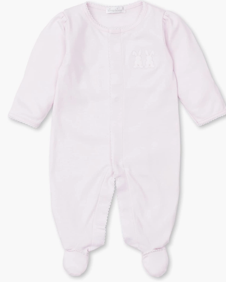 Pink Footed Onesie with Bunnies