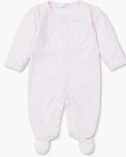Pink Footed Onesie with Bunnies