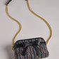 Multicolor Tweed Bag with Black Bow - Cross-Body