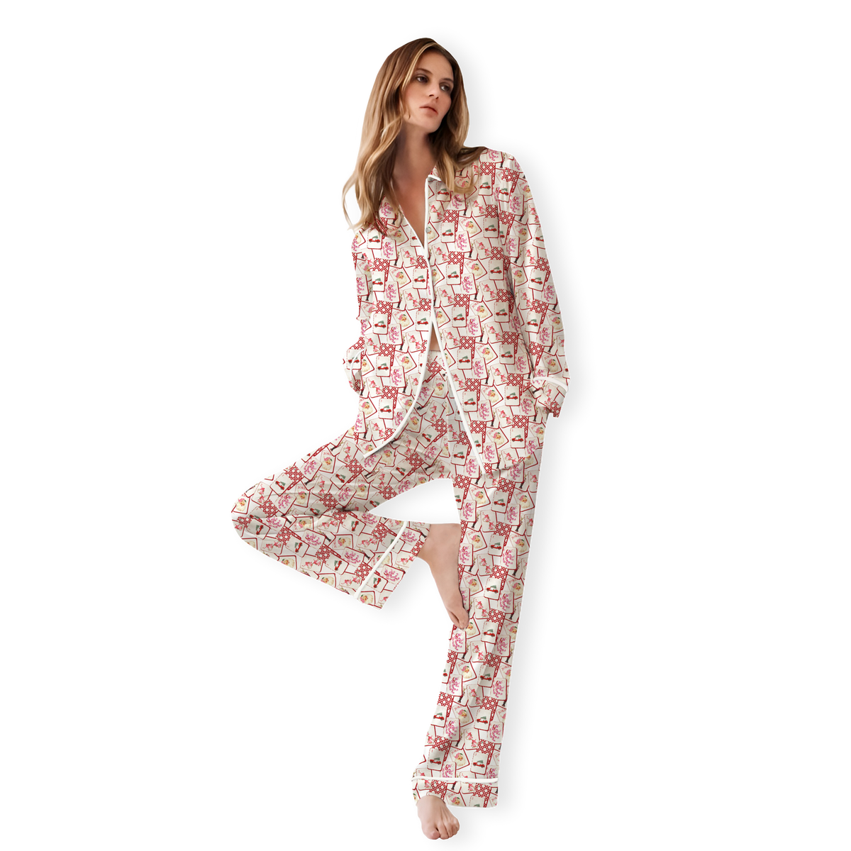 Christmas Mahjong Pajama Pant-set 