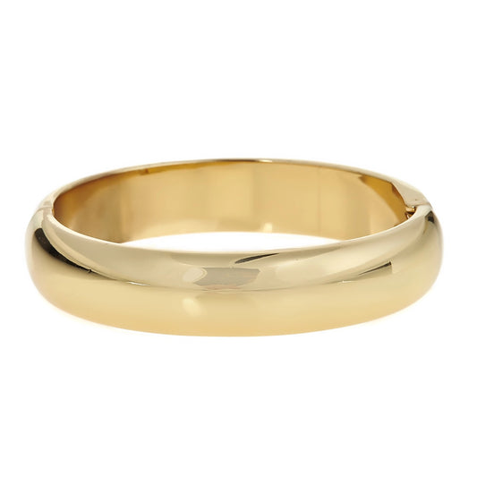 Thick Gold Hinged Bangle Bracelet