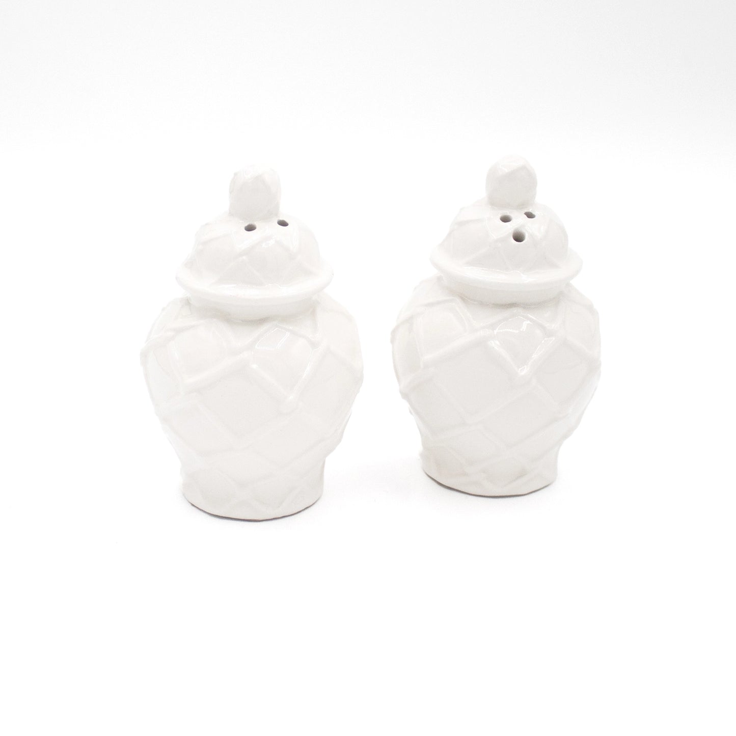 Ginger Jar Salt and Pepper Shakers - Green or White - Set of 2