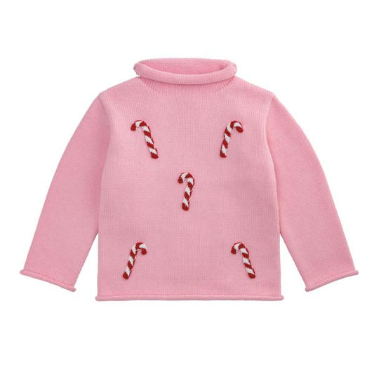 Pink Candy Cane Rollneck Sweater