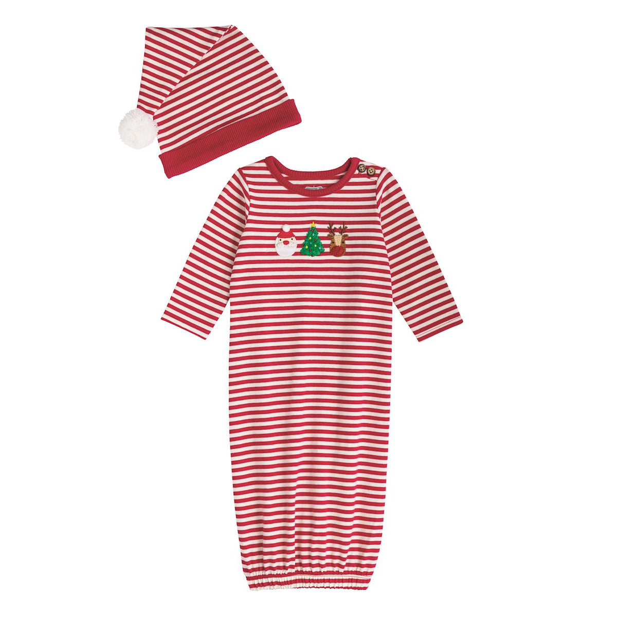 Striped Christmas Gown and Hat