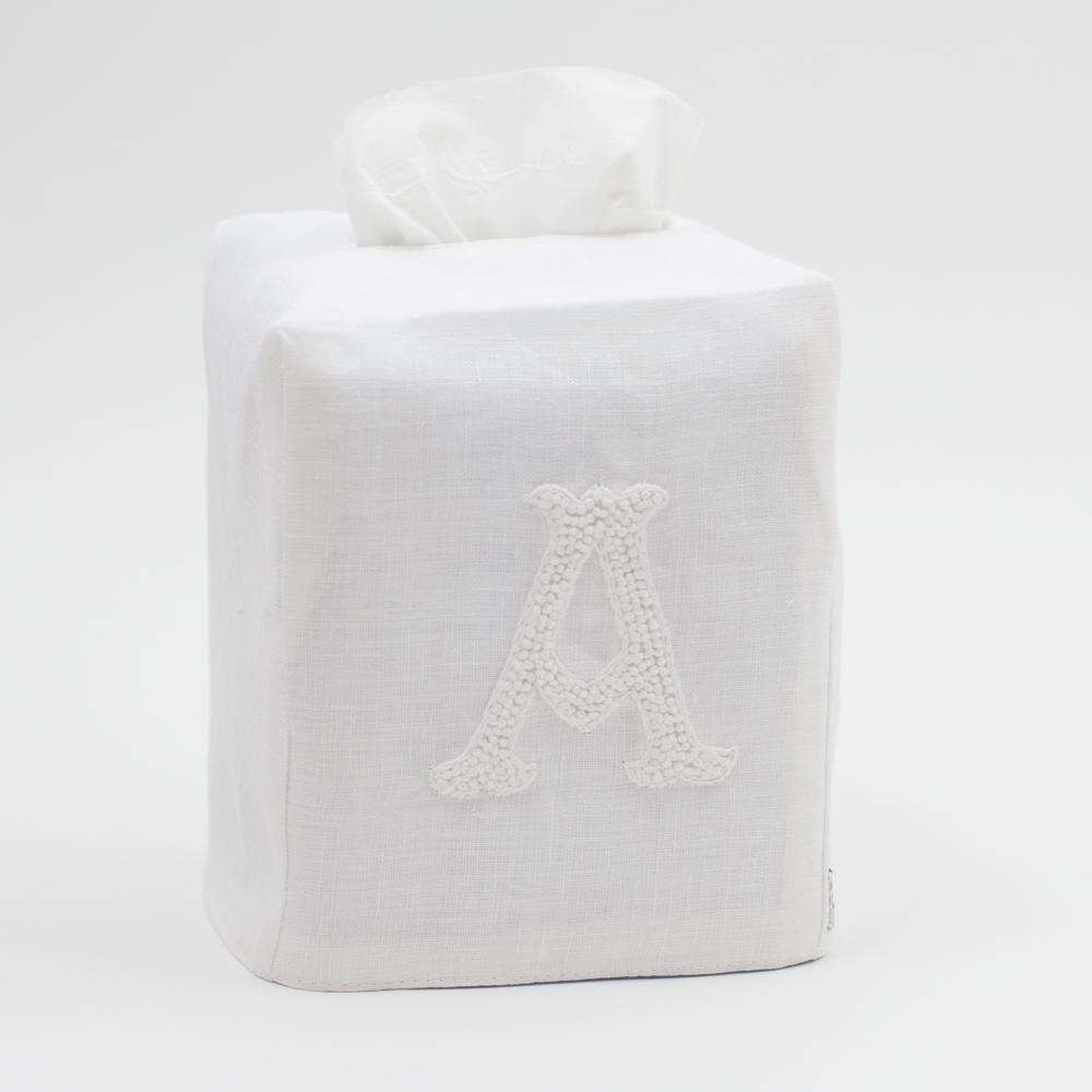 Henry Handwork - Hand Embroidered Tissue Box Cover - Monogram