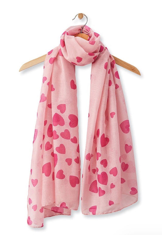 Pink Scarf with Hearts
