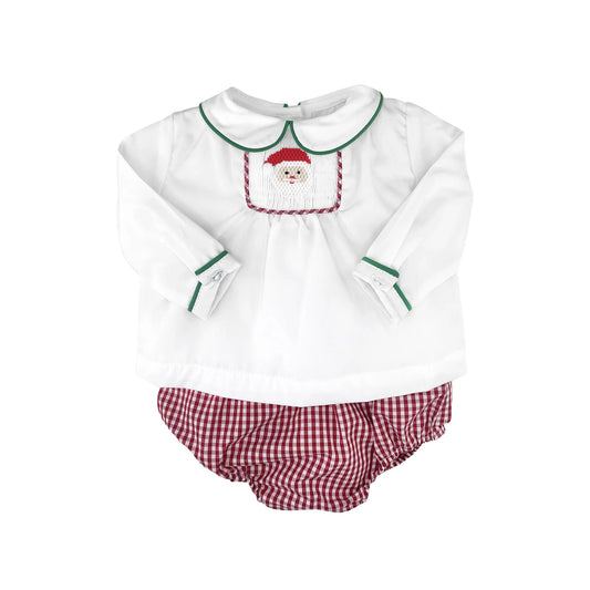 Petit Ami - Santa Diaper Set with Hand Picture Smocking