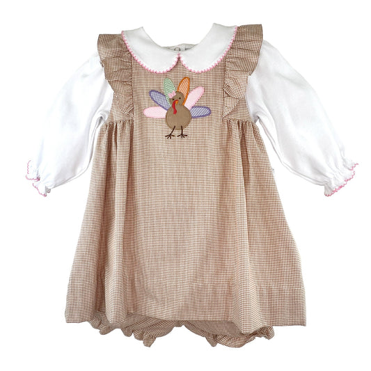 Turkey Applique Dress with Bloomers
