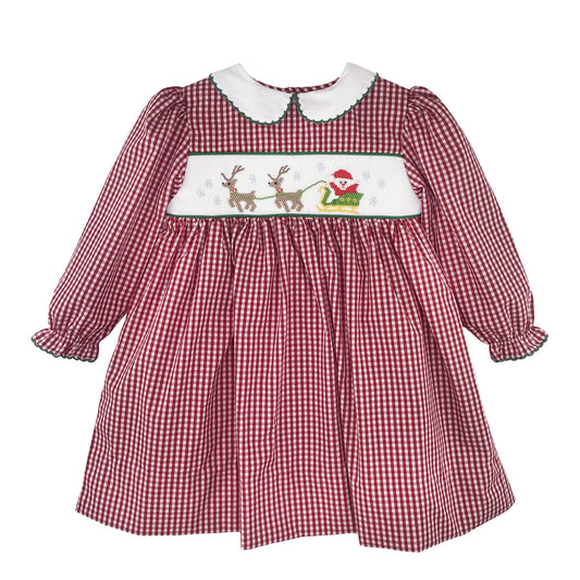 Petit Ami - Christmas Dress with Hand Picture Smocking