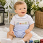 Smocked Train Baby Boy Outfit