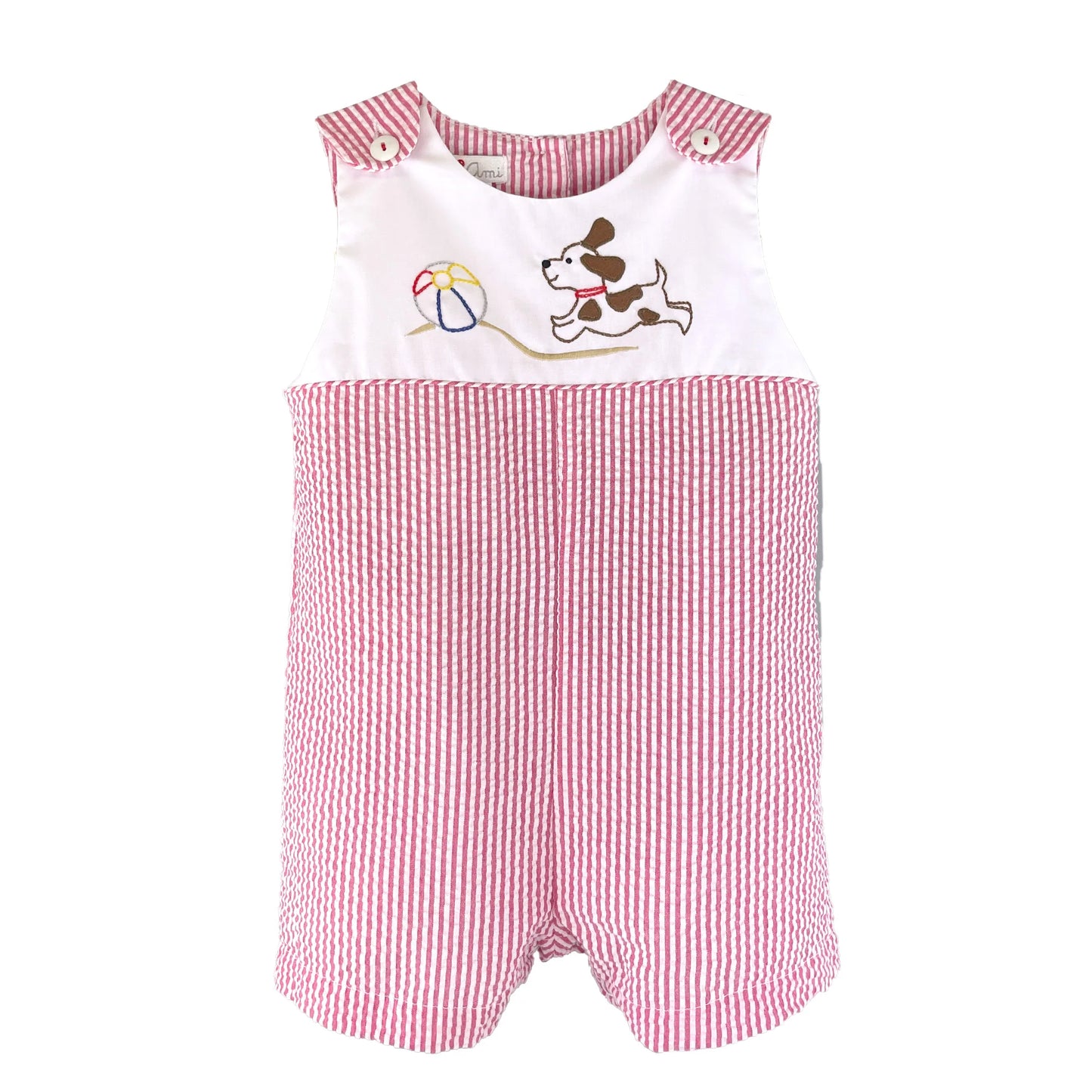 Petit Ami - Sunsuit with Beach Ball and Dog Embroidery