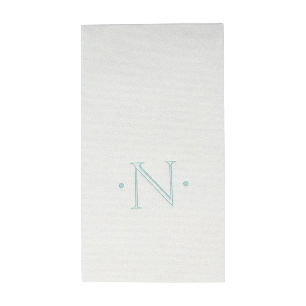 Caspari - Robin's Egg Blue Initial Guest Towel