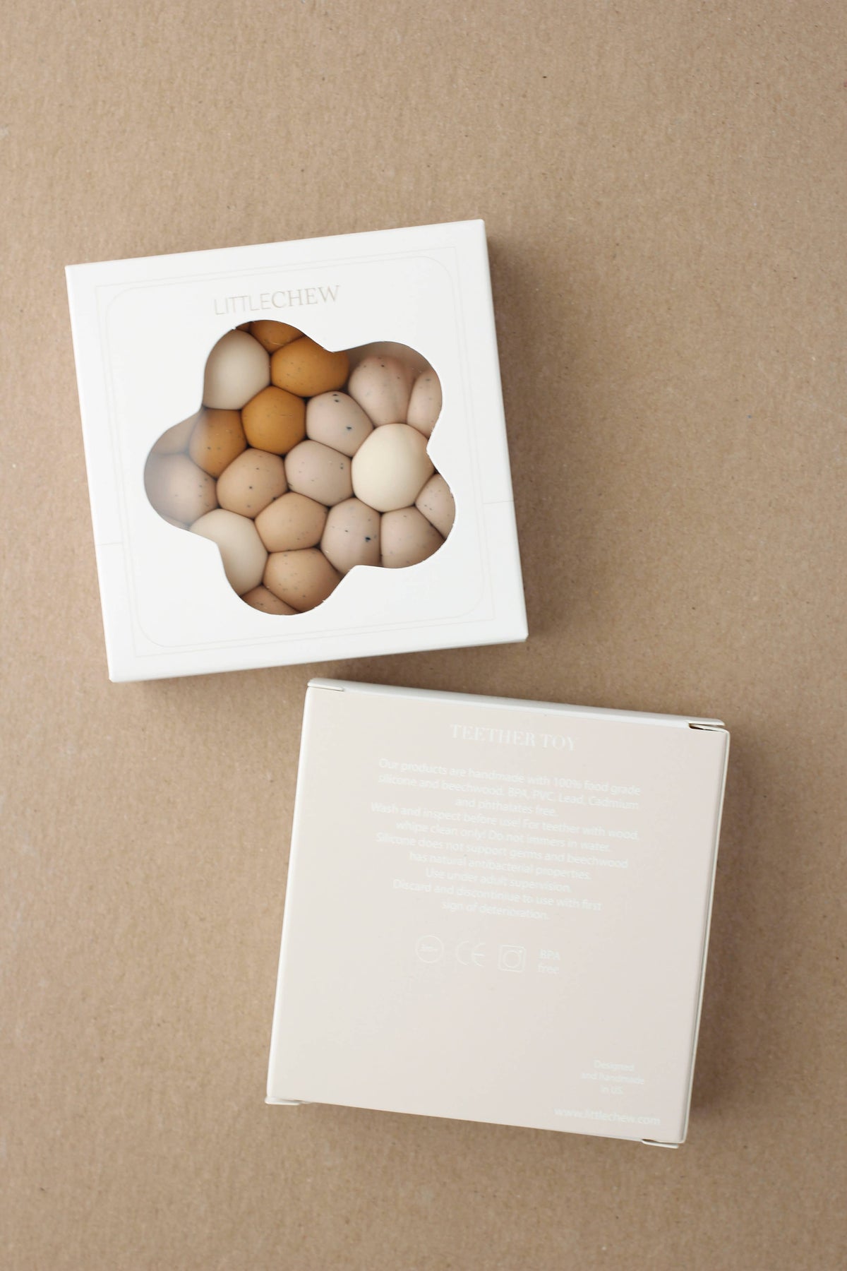 Flower Teether with Wooden Rings - Chamomile | Speckled Rose