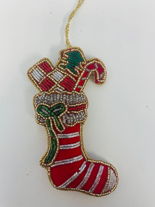 Beaded Stocking Ornament