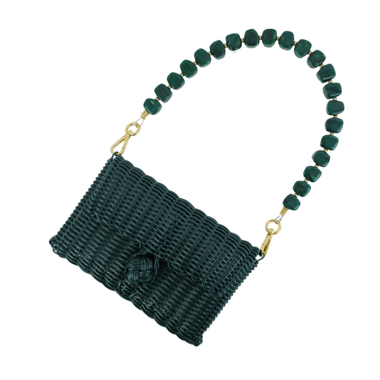 Lilley Line - Handmade Woven Clutch with Gemstone Strap - Multiple Colors