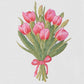 Henry Handwork - Hand-Embroidered Hand Towel - Tulip Bouquet