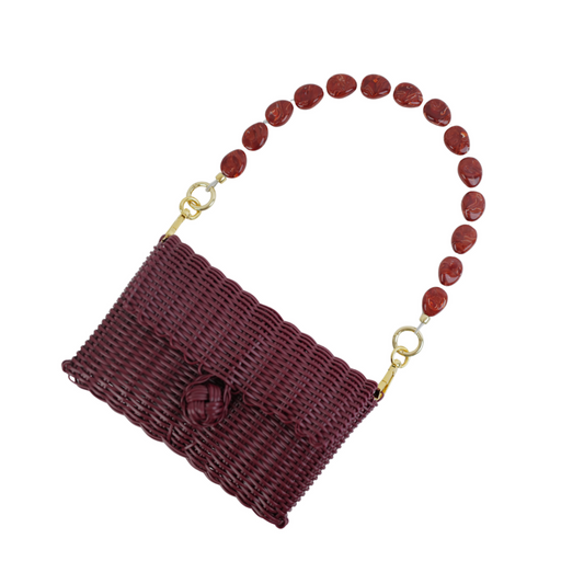 Lilley Line - Handmade Woven Clutch with Gemstone Strap - Multiple Colors