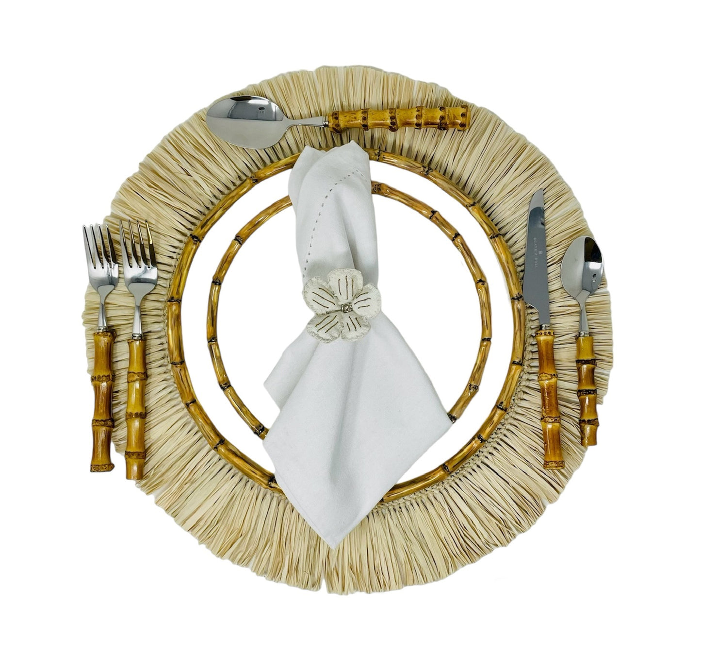 Raffia Placemat with Fringe Set of 4