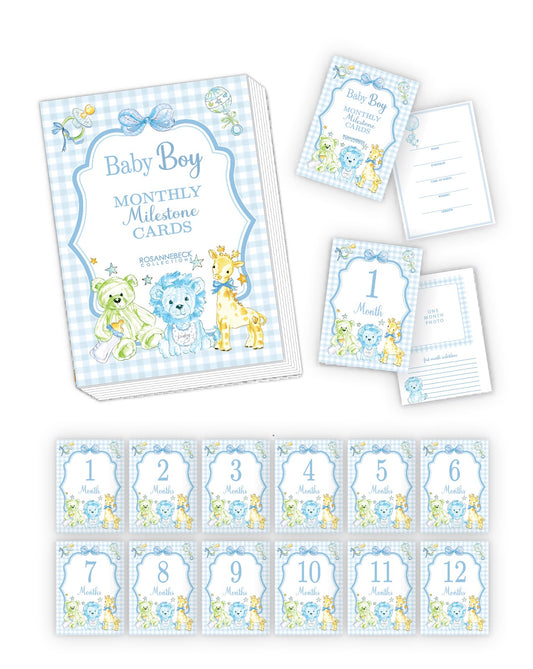 Rosanne Beck - Baby Milestone Monthly Cards - Pink or Blue