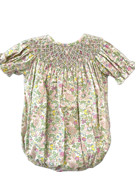 Pink Smocked Floral Bubble