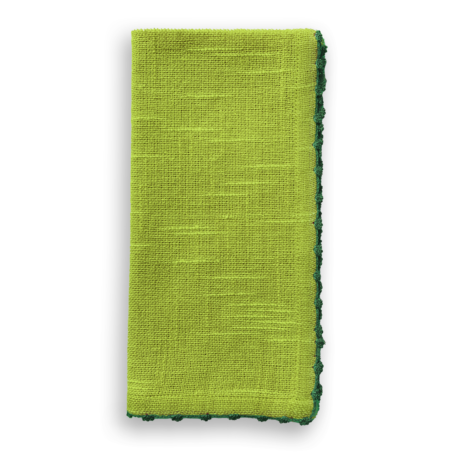 Cloth Napkin - Green Knotted Edge - Set of 4