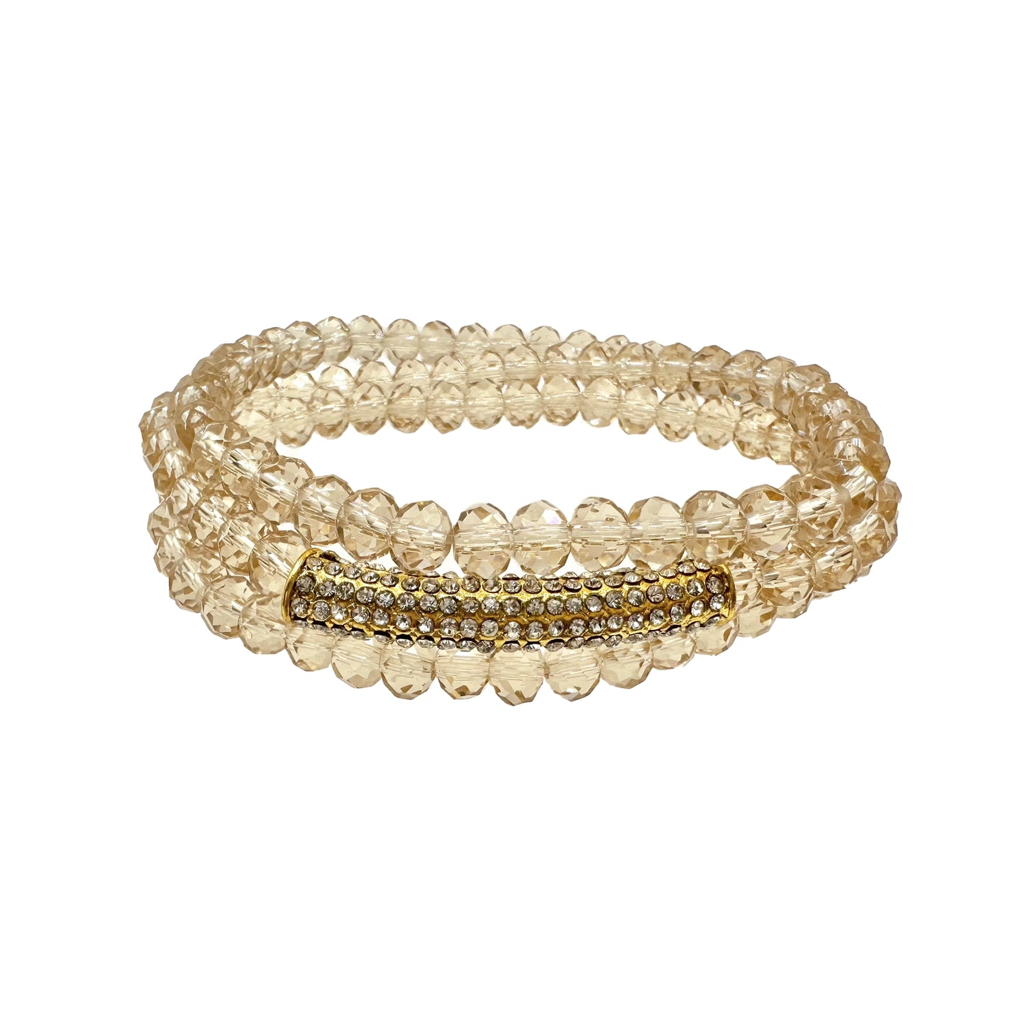 Beaded Bracelet with Rhinestones - Four Colors