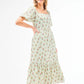Green Stripe and Floral Ladies Dress