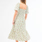 Green Stripe and Floral Ladies Dress