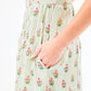 Green Stripe and Floral Ladies Dress