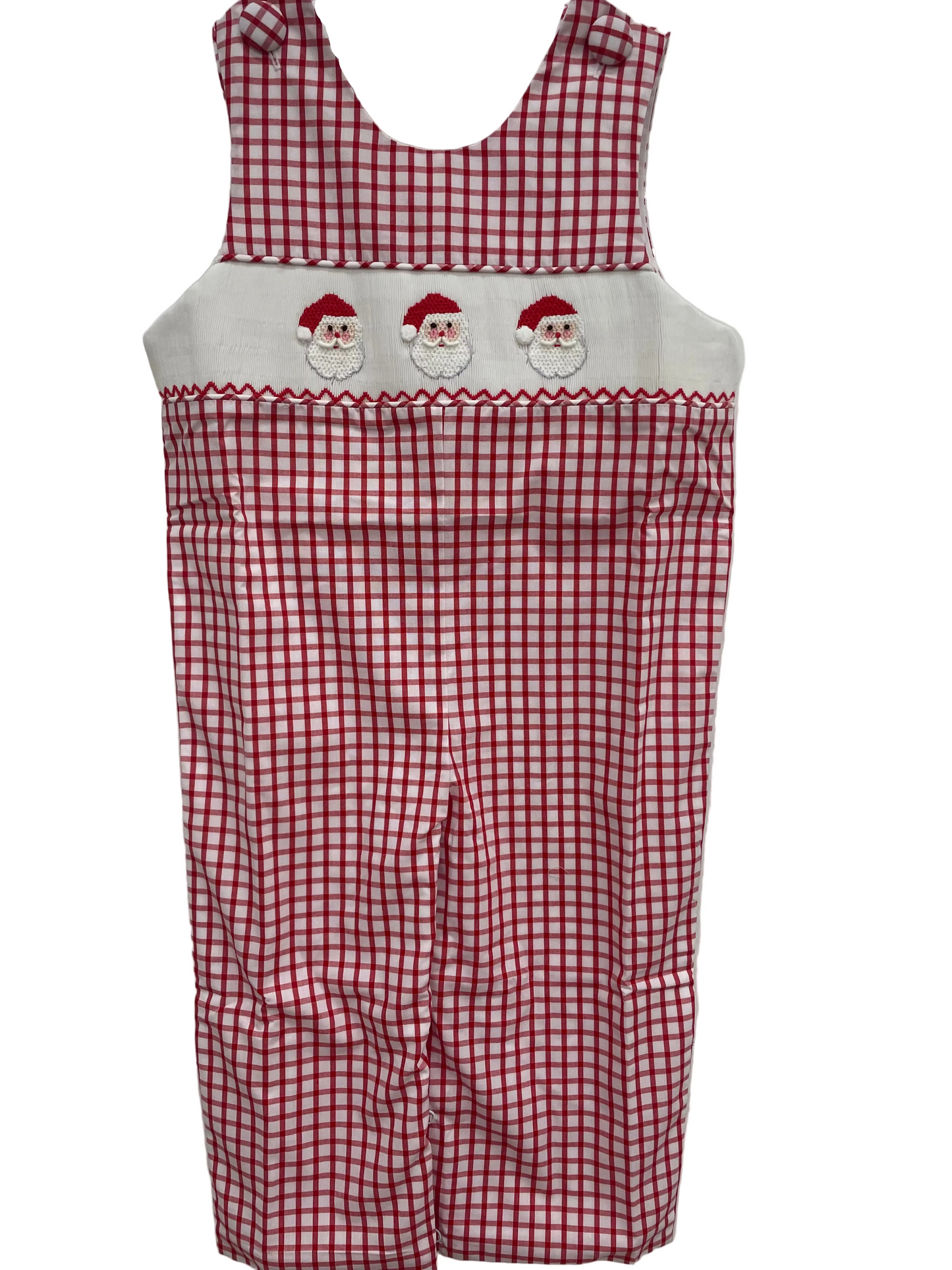 Red and White Check Smocked Santa Jon Jon
