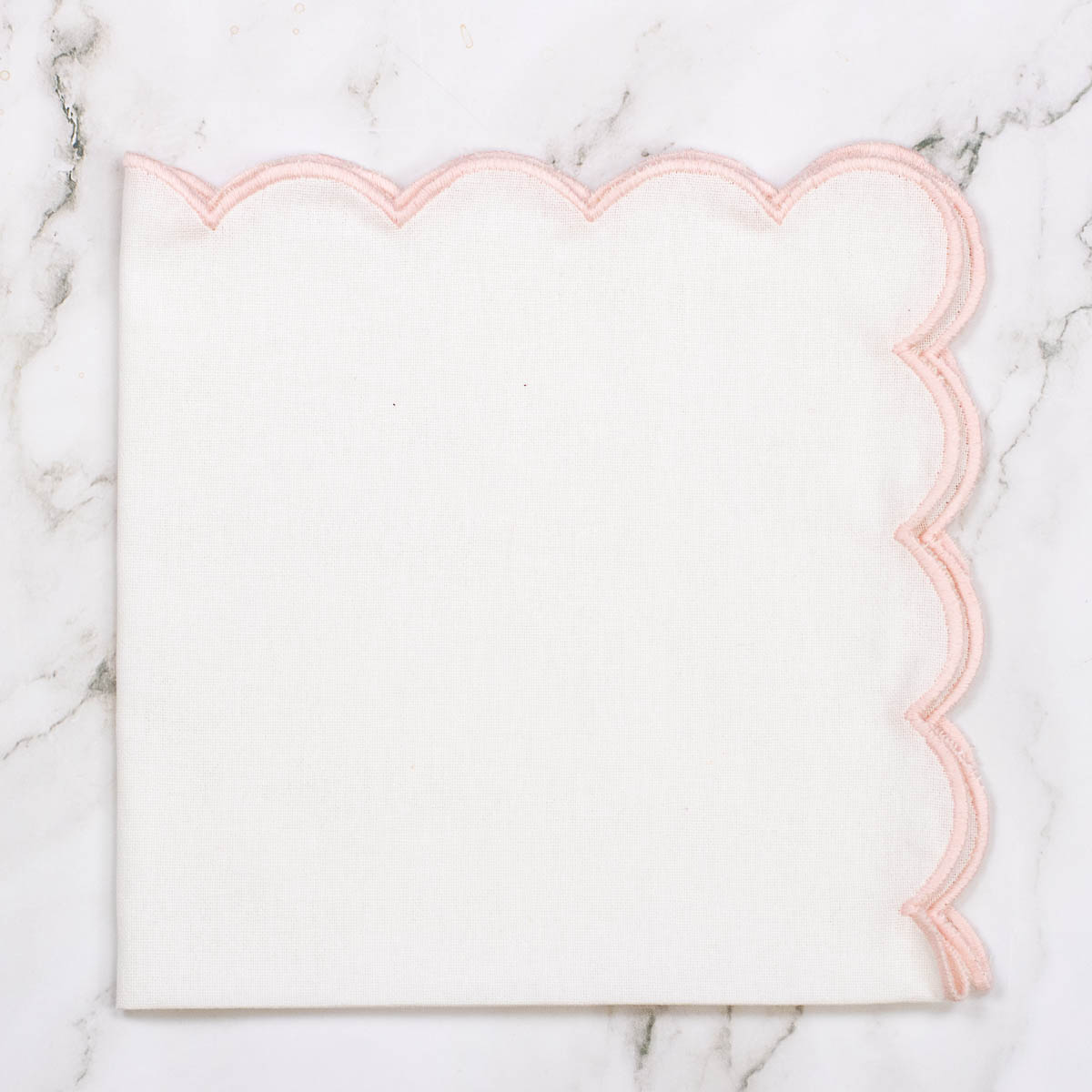 Pink Scallop Cloth Dinner Napkin - Set of 4