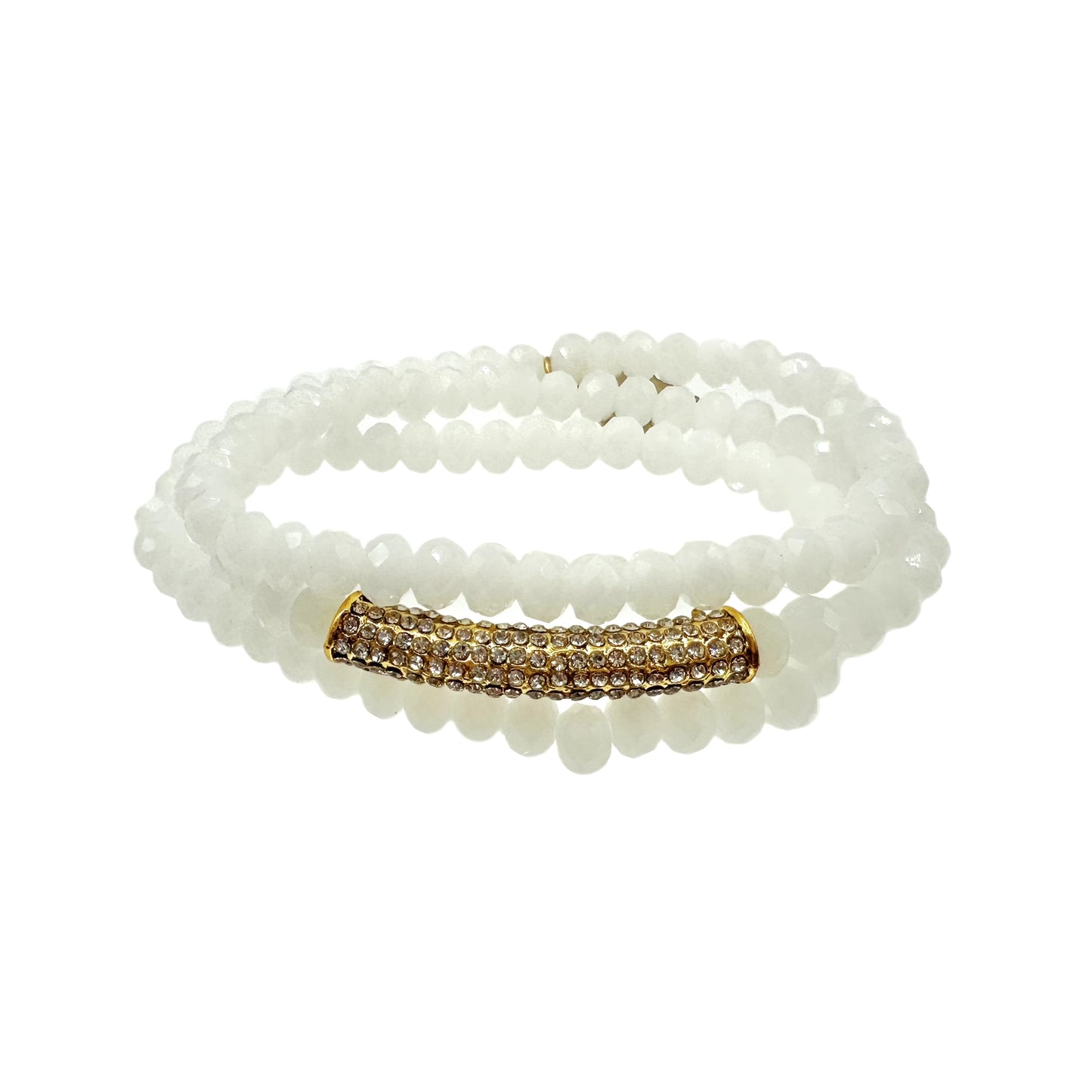 Beaded Bracelet with Rhinestones - Four Colors