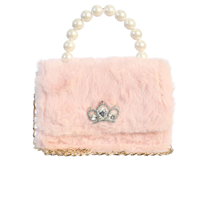 Fur Purse with Pearl Handle - 3 Colors