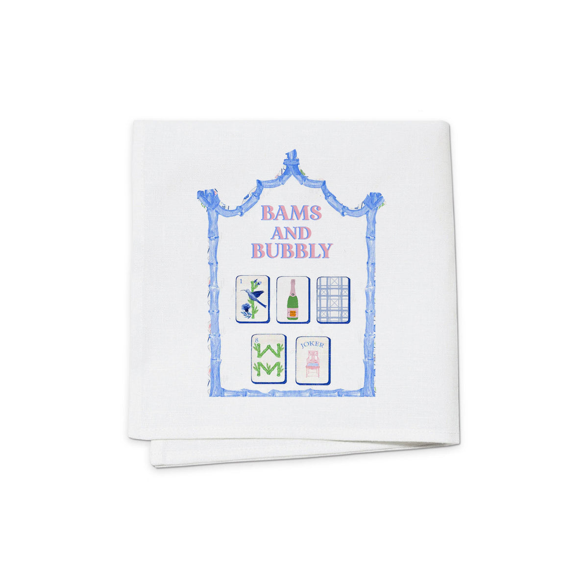 Cloth Cocktail Napkin - Bams and Bubbly - Set of 4