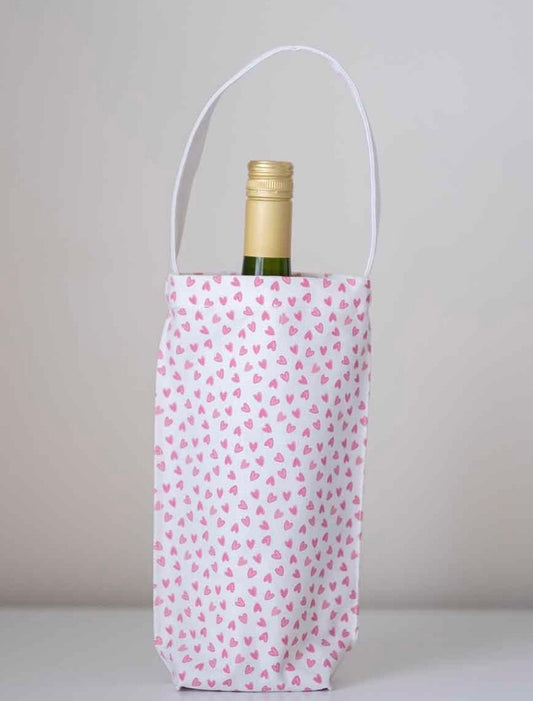 Pink Heart Wine Bag