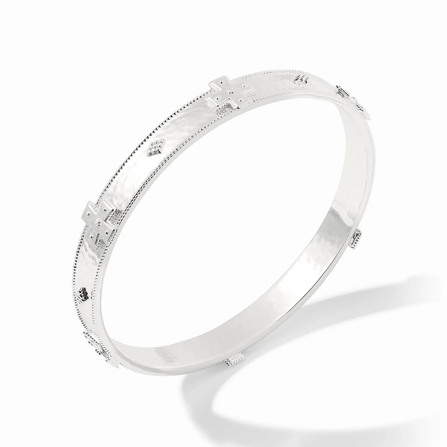 Julie Vos - Silver Bangle with Cross Detail