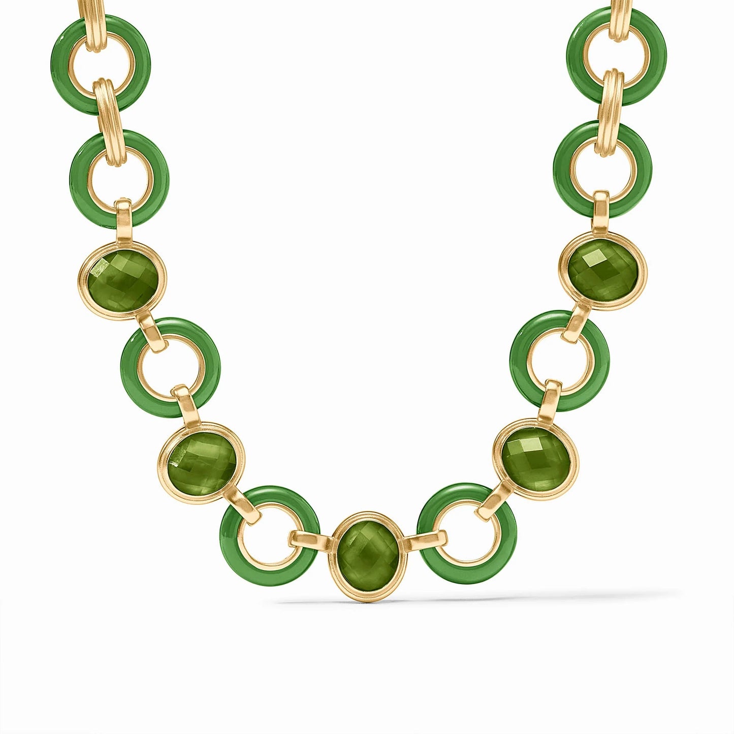 Julie Vos - Green Link Necklace with Gemstones