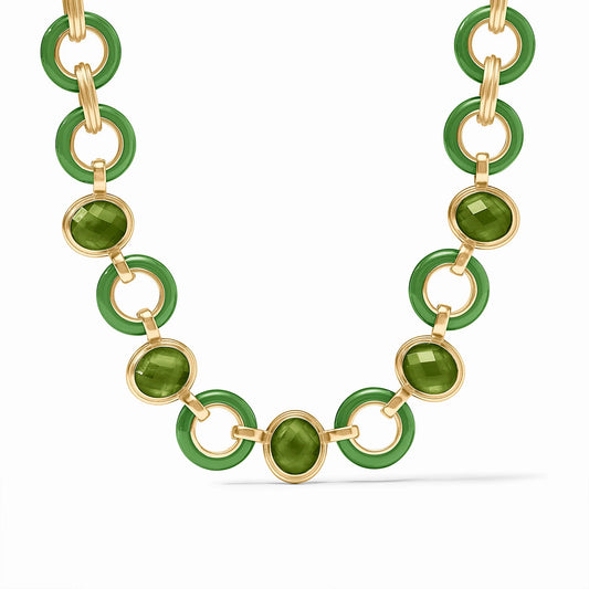 Julie Vos - Green Link Necklace with Gemstones